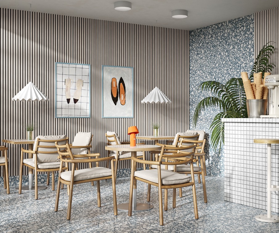 Акустическая панель, черный войлок, 2750х600х21мм, рейки МДФ, шпон дуб клер светлый